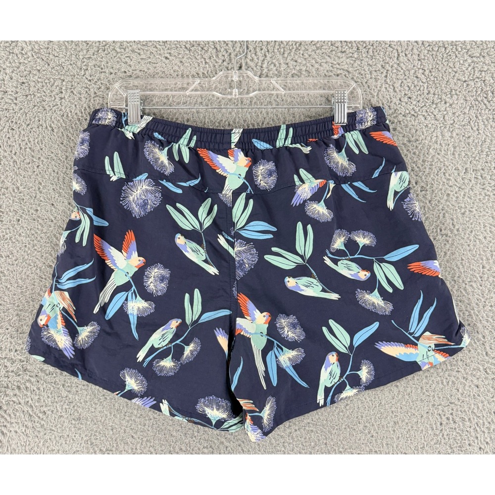 Patagonia Baggies Shorts Womens L Navy Parrot Bird Tropical Print 57058 SP19